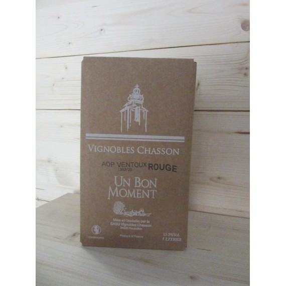 Un Bon Moment rouge 5L Chasson - Château Blanc, Vignobles Chasson PGI Vaucluse