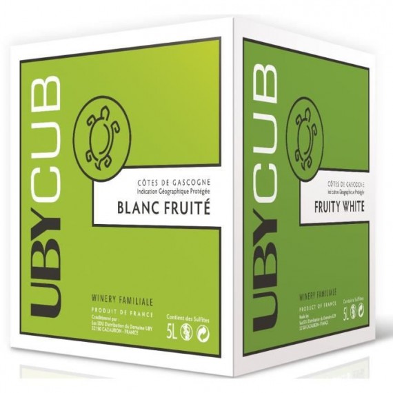 Bib 5L blanc sec fruité Uby Cub UBY Côtes de Gascogne