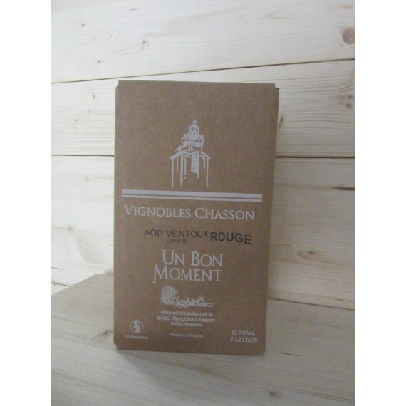 Un Bon Moment rouge 5L Chasson - Château Blanc, Vignobles Chasson IGP Vaucluse