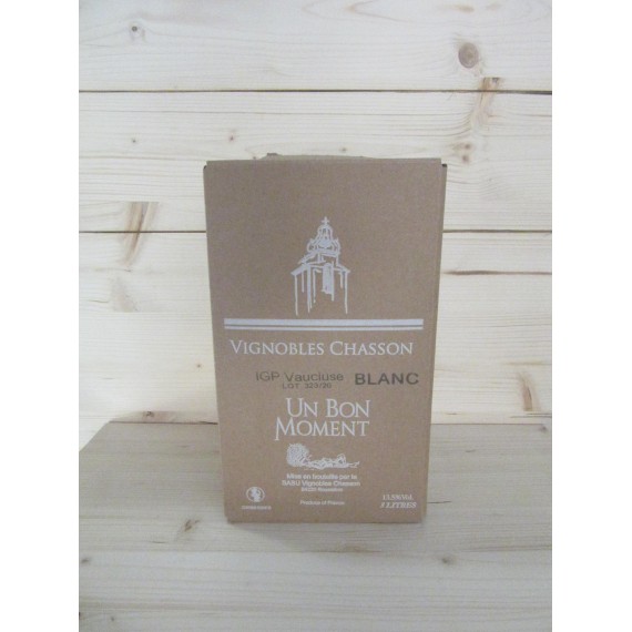 Un Bon Moment blanc 5L Chasson - Château Blanc, Vignobles Chasson Vins de France