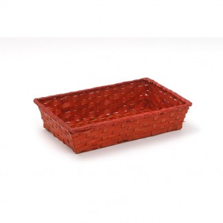 Corbeille bambou couleur framboise