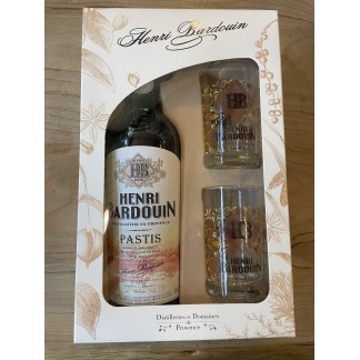 Coffret Pastis Henri Bardoin + 2 Verres - Distillerie De Forcalquier