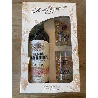 Henri Bardouin, Coffret 1 Bouteille + 2 verres, Pastis de France