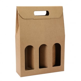 Valisette cadeau kraft 3 bouteilles